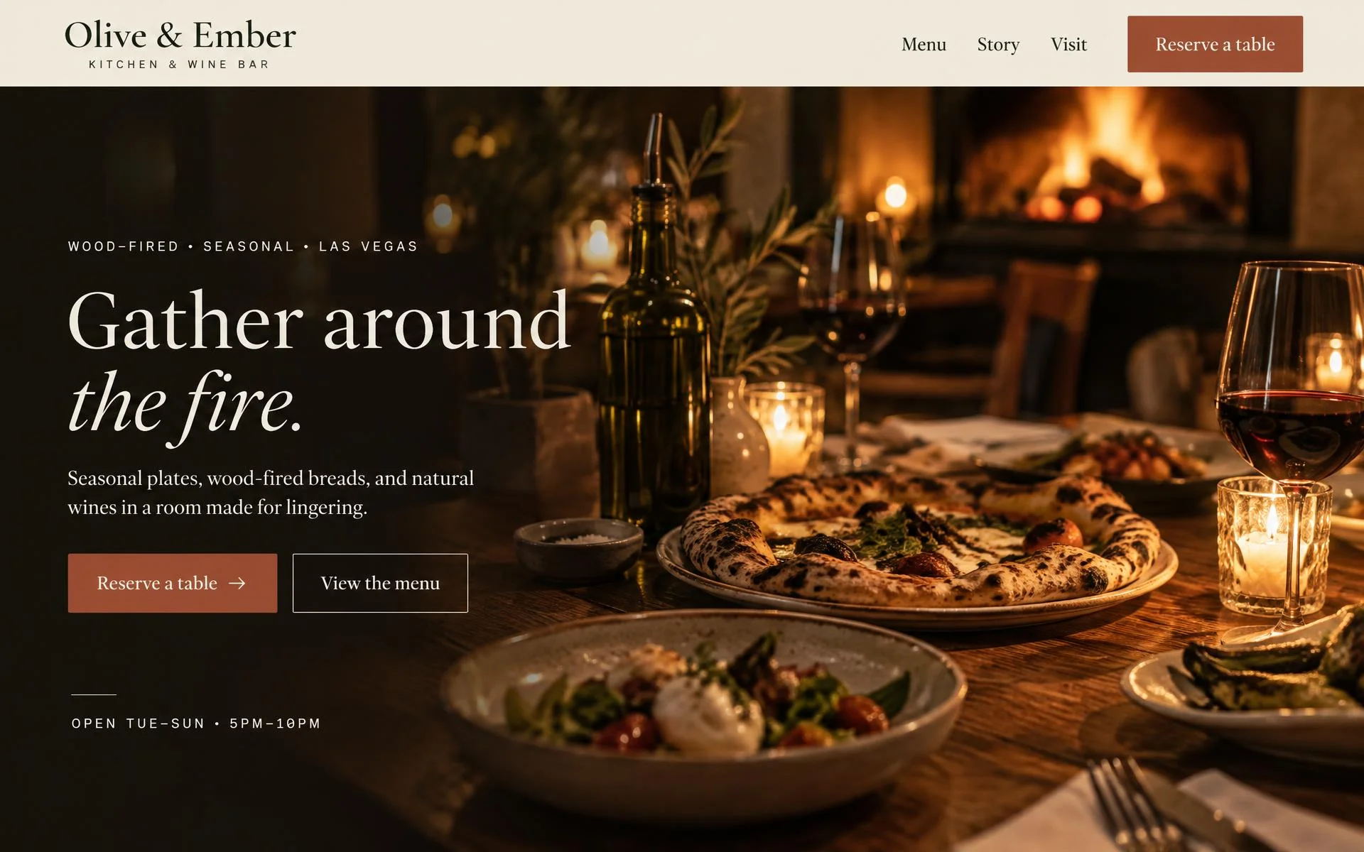 Website preview: Olive & Ember, demo concept